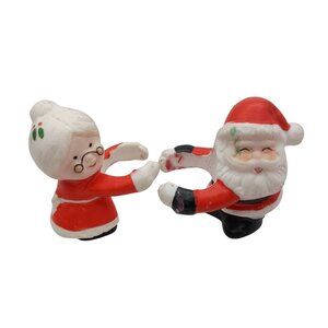 Vintage Santa & Mrs. Claus Christmas Candle Huggers Lenox Taiwan